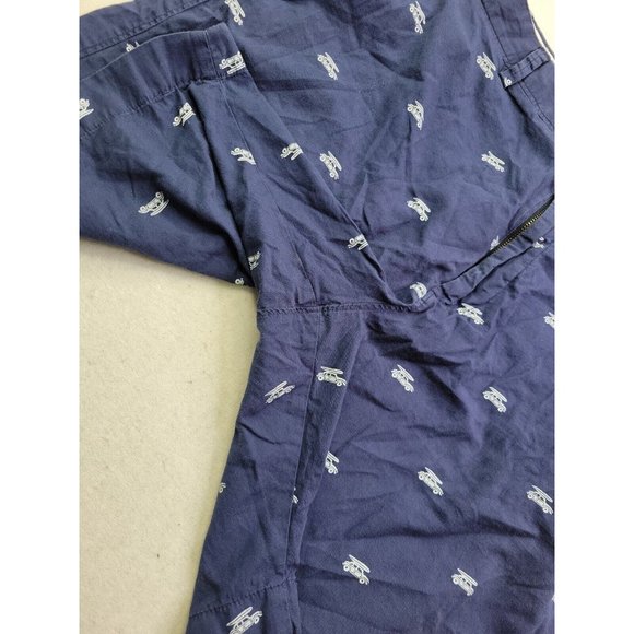 J. Crew Gramercy Men's 38 Navy Surf Car Print Chino Shorts Slit Pockets 8.5" Ins - Picture 4 of 10